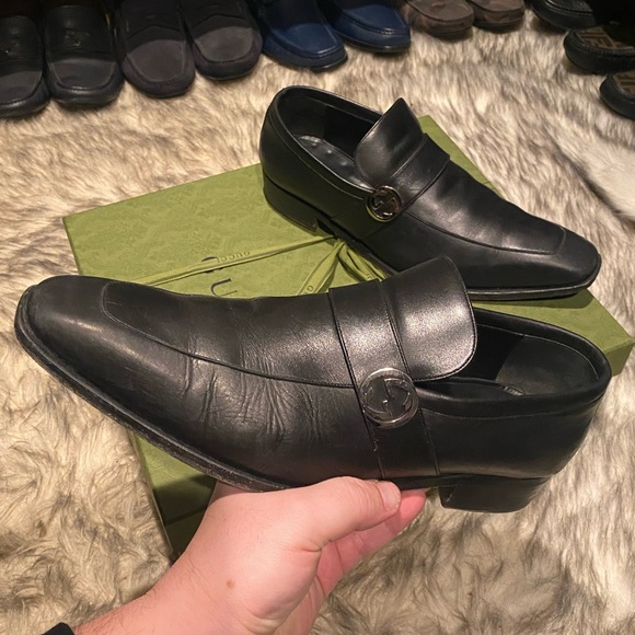 Gucci Shoes | Classic Gucci Black Leather Dress Shoes | Color: Black/Silver | Size: 10 | Vivavida's Closet